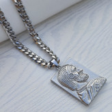 خرید پلاک کوروش بزرگ نقره ای رنگ ثابت