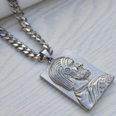 خرید گردنبند کوروش بزرگ نقره ای استبل رنگ ثابت