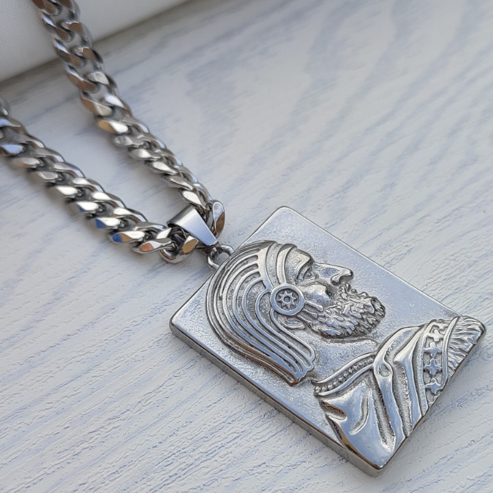 خرید گردنبند کوروش بزرگ نقره ای استبل رنگ ثابت