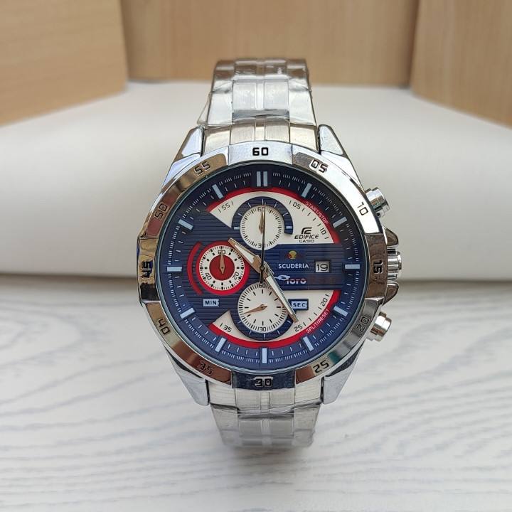 خرید ساعت مردانه کاسیو ادیفایس سه موتور نقره ای