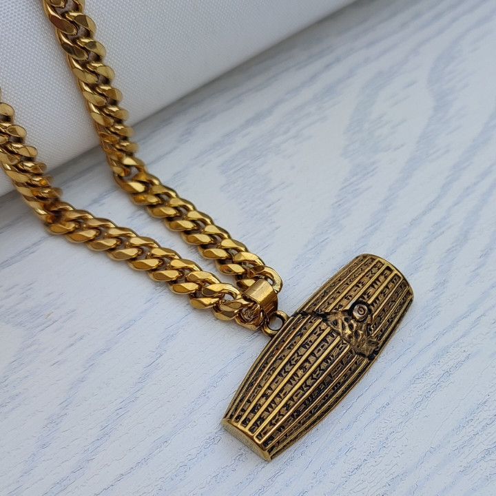گردنبند منشور کوروش بزرگ طلایی استیل رنگ ثابت
