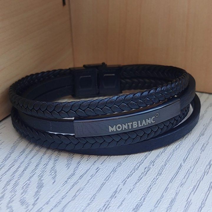 خرید دستبند چرمی مردانه مونتبلانک چهار دور