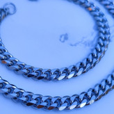 خرید ست زنجیر و دستبند مردانه نقره ای کارتیر