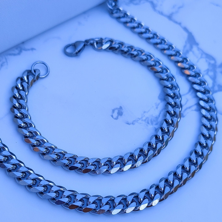 خرید گردنبند و دستبند زنجیری مردانه ست