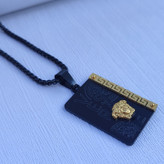 خرید گردنبند ورساچه مشکی طلایی