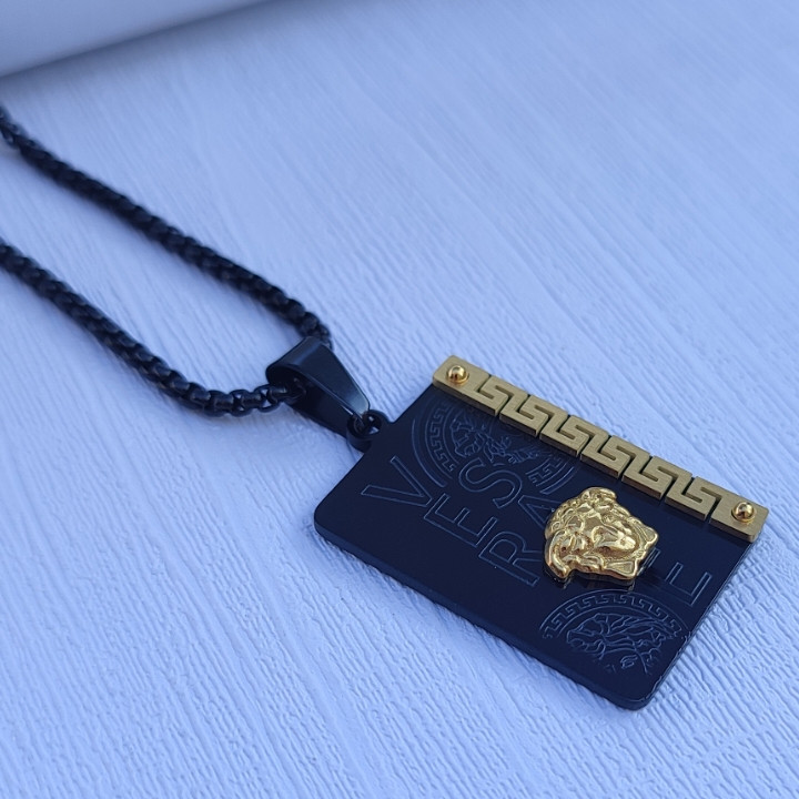 خرید گردنبند ورساچه مشکی طلایی