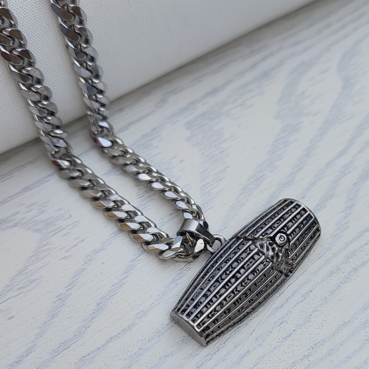 خرید گردنبند کوروش بزرگ نقره ای رنگ ثابت