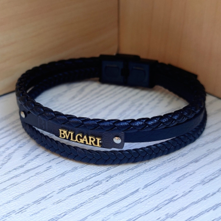 خرید دستبند چرمی بولگاری مردانه