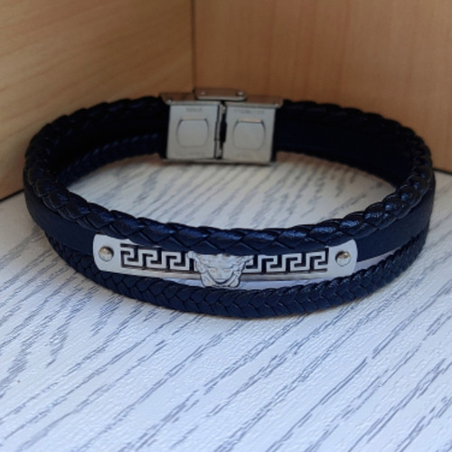 خرید دستبند چرمی پسرانه چند ردیفه