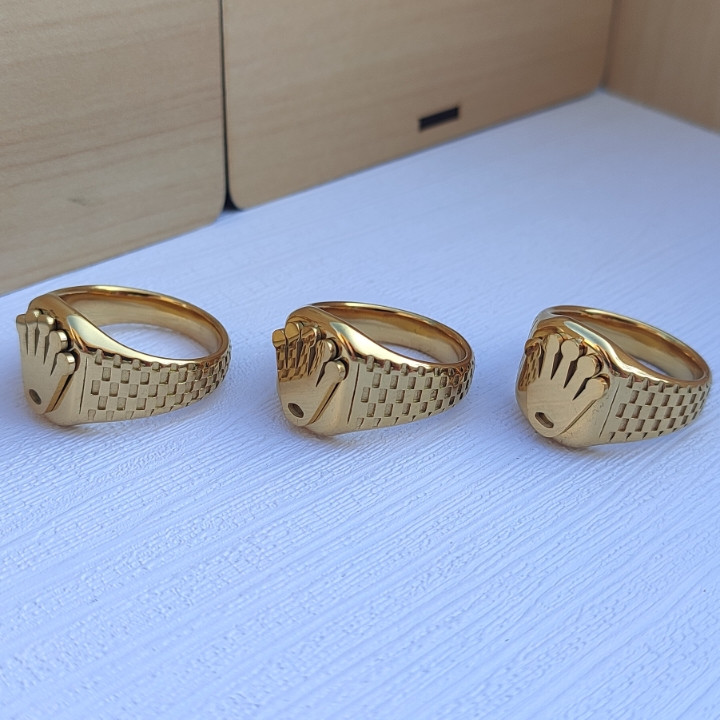 خرید انگشتر طلایی مردانه رنگ ثابت رولکس