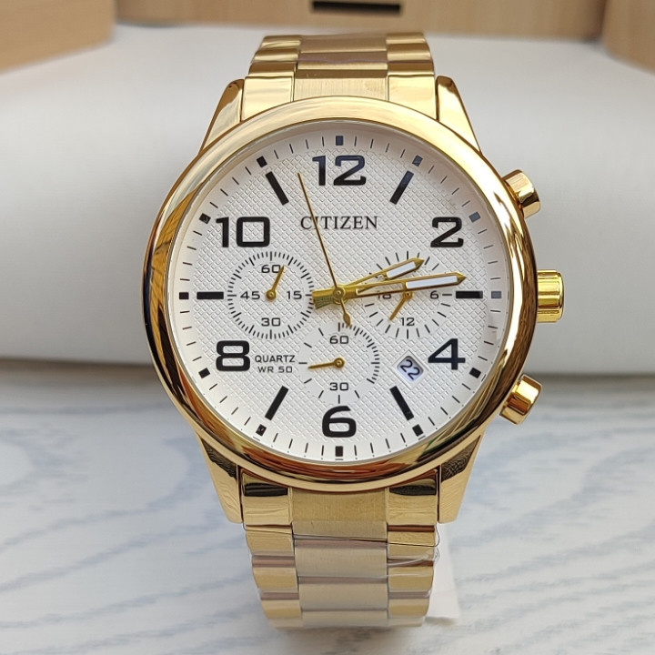 خرید ساعت سیتیزن مردانه سه موتور طلایی