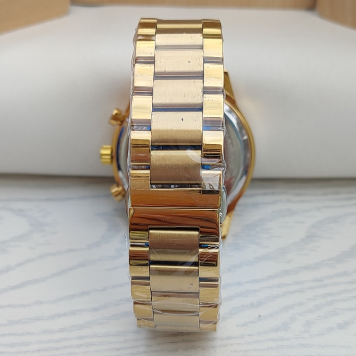 خرید ساعت مردانه سه موتور فعال طلایی