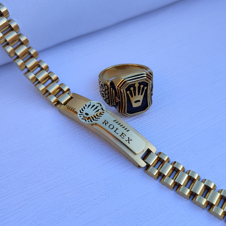 خرید دستبند مردانه طلایی شیک رنگ ثابت