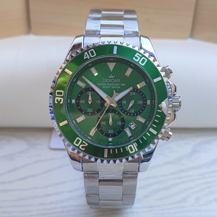 خرید ساعت مردانه سه موتور فعال نقره ای استیل