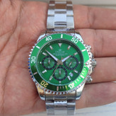 خرید ساعت مردانه نقره ای سه موتور فعال استیل