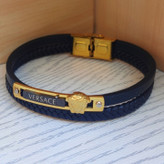 خرید دستبند چرمی مردانه ورساچه مشکی