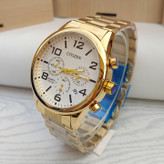 خرید ساعت سه موتور مردانه طلایی سیتیزن استیل