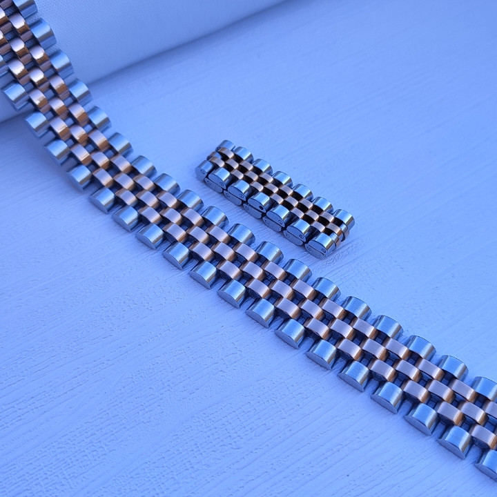 خرید دستبند رولکس مردانه نقره ای رزگلد استیل رنگ ثابت قابل شستشو