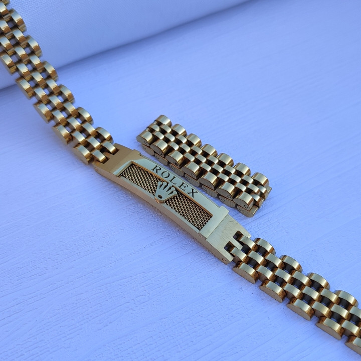 خرید ست دستبند انگشتر مردانه رولکس طلایی استیل رنگ ثابت