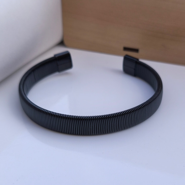 خرید بنگل مشکی مردانه رنگ ثابت استیل قابل شستشو