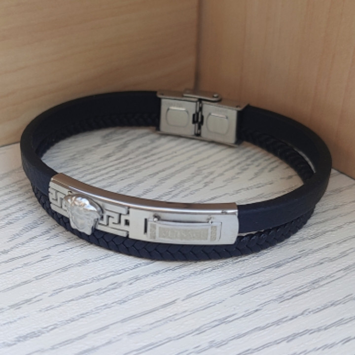 خرید دستبند پسرانه چرمی ورساچه شیک