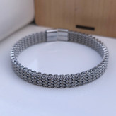 خرید بنگل مردانه نقره ای استیل رنگ ثابت