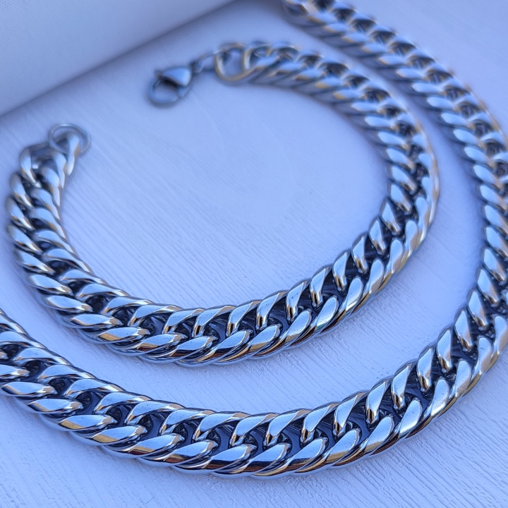 خرید زنجیر و دستبند مردانه کارتیر نقره ای رنگ ثابت