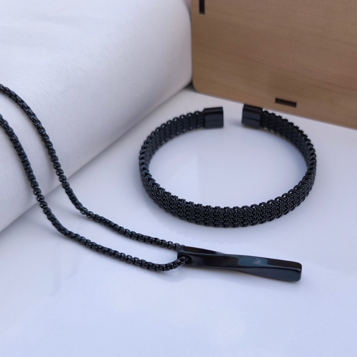 خرید ست گردنبند و دستبند مردانه شیک