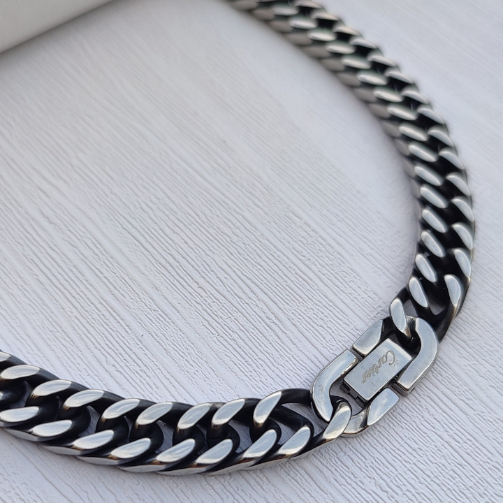 خرید گردنبند کارتیر مردانه استیل رنگ ثابت