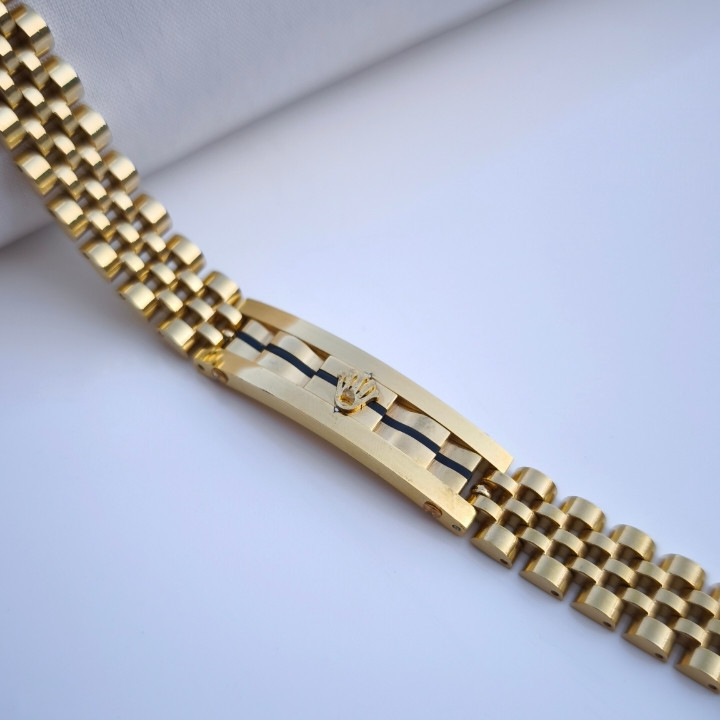 خرید دستبند رولکس مردانه طلایی استیل رنگ ثابت