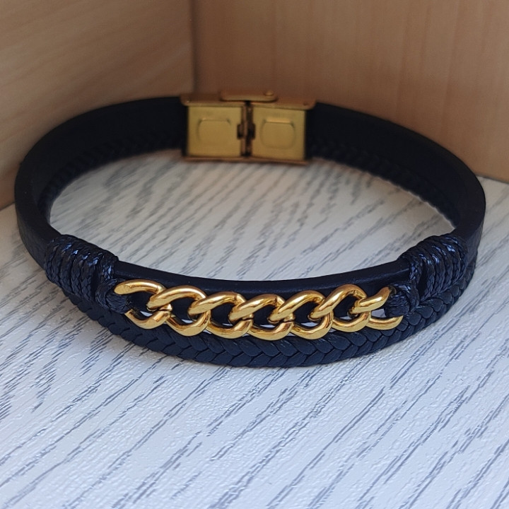 خرید دستبند چرمی پسرانه شیک دو دور