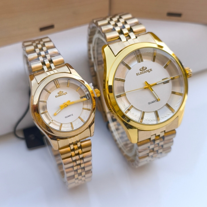 خرید ساعت مردانه زنانه طلایی ست