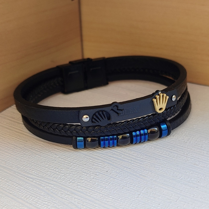 خرید دستبند چرمی مردانه پهن شیک