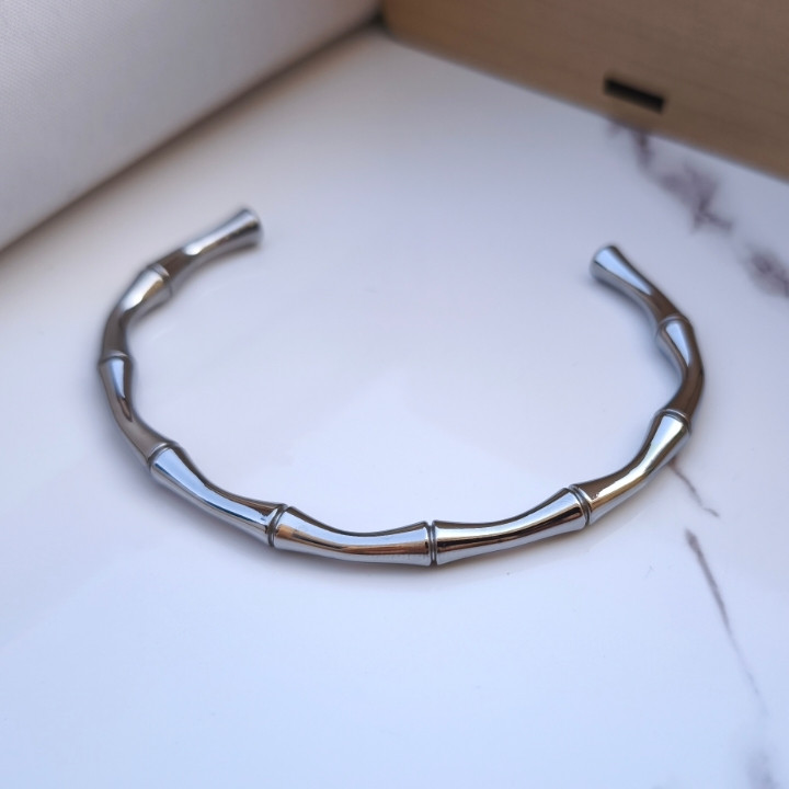 خرید بنگل پسرانه نقره ای استیل رنگ ثابت شیک