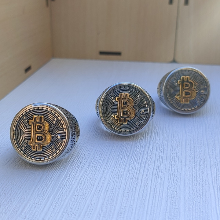 خرید انگشتر بیت کوین مردانه استیل رنگ ثابت شیک