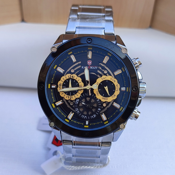 خرید ساعت مردانه سه موتور فعال کیدمن نقره ی استیل