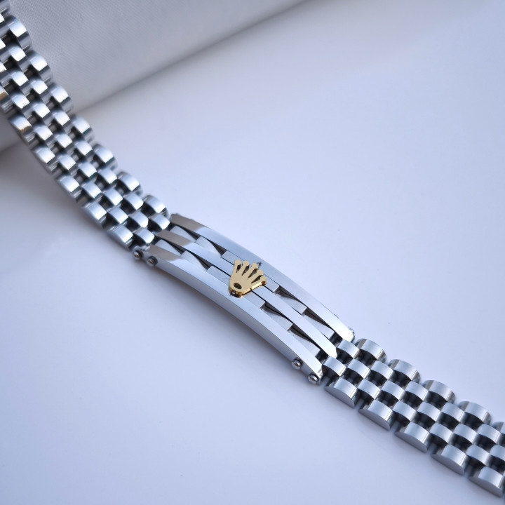 خرید دستبند رولکس مردانه استیل رنگ ثابت