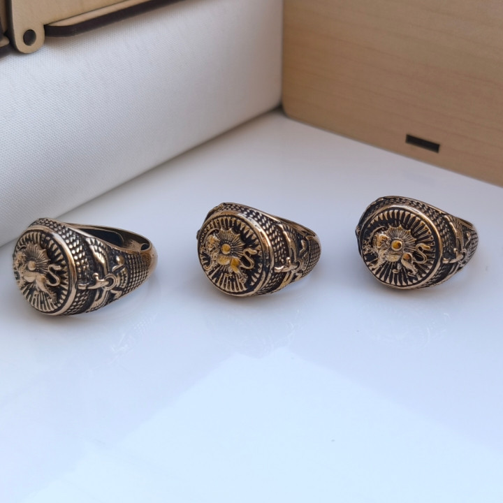 خرید انگشتر فروهر مردانه طلایی رنگ ثابت