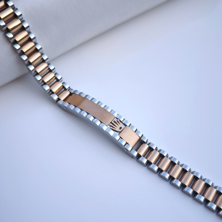 خرید دستبند مردانه رزگلد نقره ای شیک