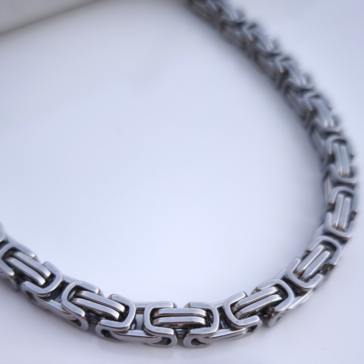 خرید زنجیر بیزانس نقره ای مردانه رنگ ثابت