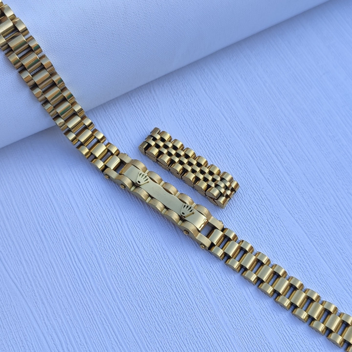 خرید دستبند انگشتر مردانه طلایی ست رولکس رنگ ثابت