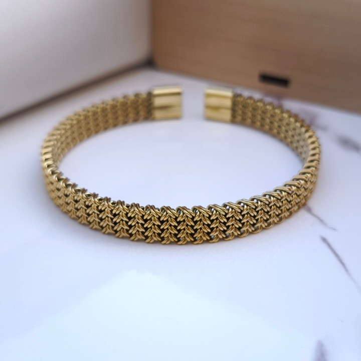 خرید بنگل طلایی پسرانه شیک رنگ ثابت