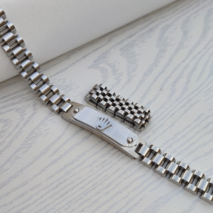 خرید دستبند رولکس مردانه نقره ای رنگ ثابت استیل