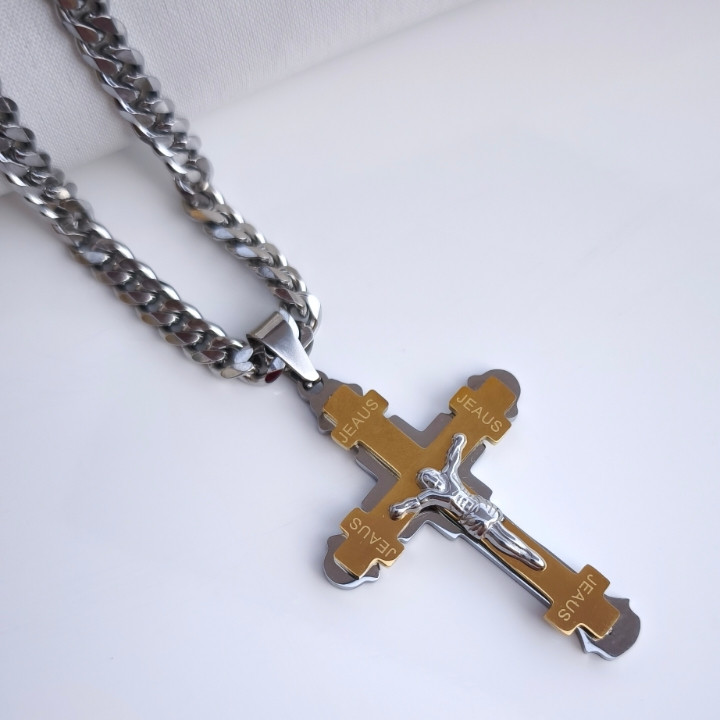 خرید گردنبند صلیب پسرانه شیک