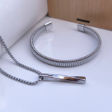 خرید ست بنگل و گردنبند پسرانه شیک رنگ ثابت