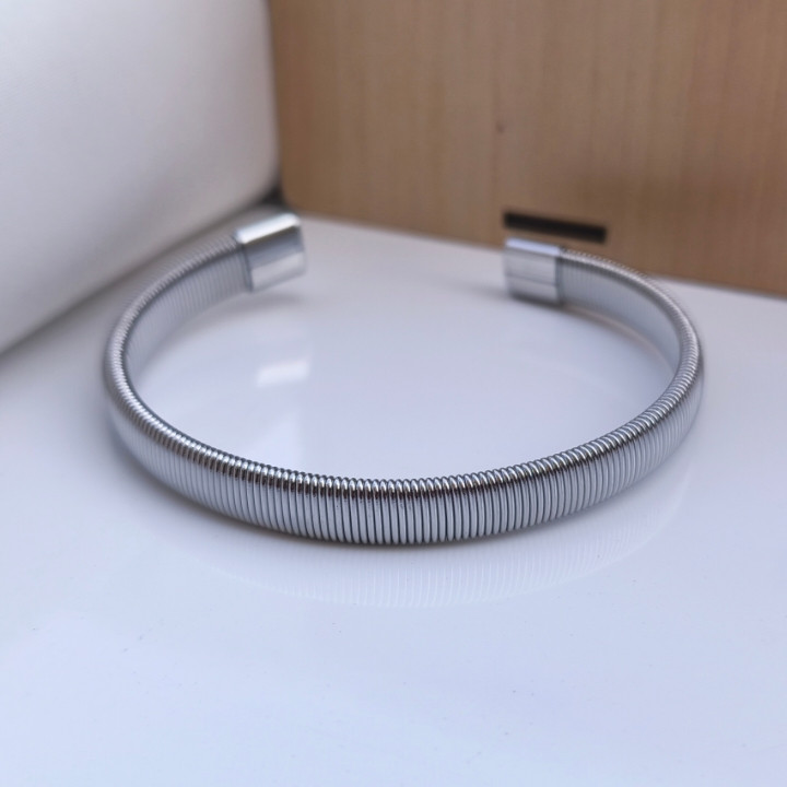 خرید بنگل پسرانه نقره ای رنگ ثابت