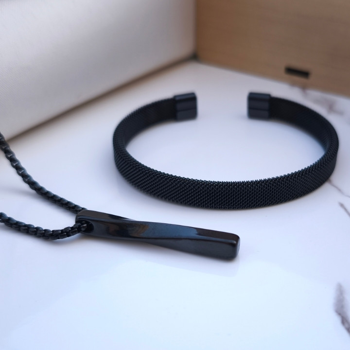 خرید ست گردنبند و دستبند پسرانه شیک