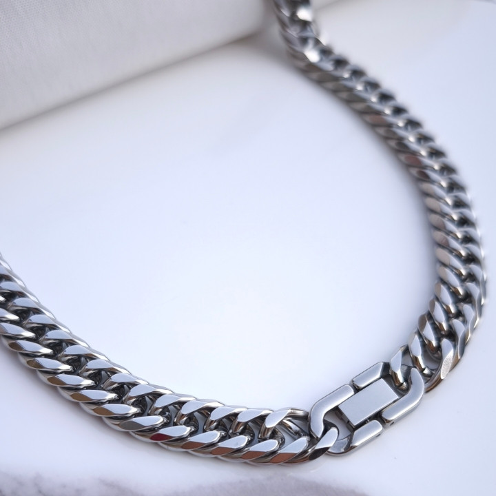 خرید زنجیر کارتیر مردانه استیل رنگ ثابت