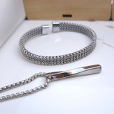 خرید ست بنگل و گردنبند پسرانه شیک رنگ ثابت