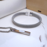 خرید ست گردنبند و دستبند مردانه شیک